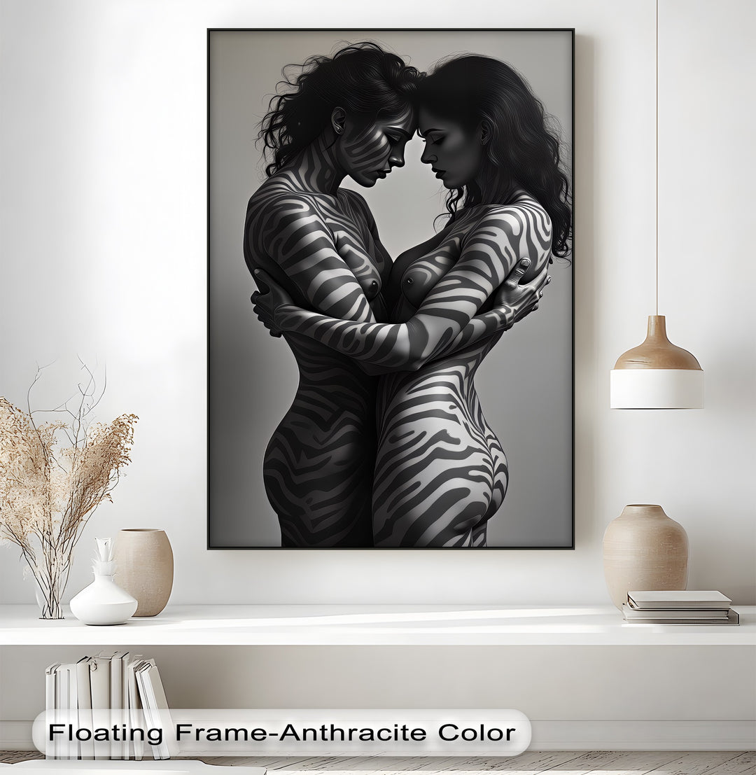 Zebra Embrace – Erotic Canvas Print