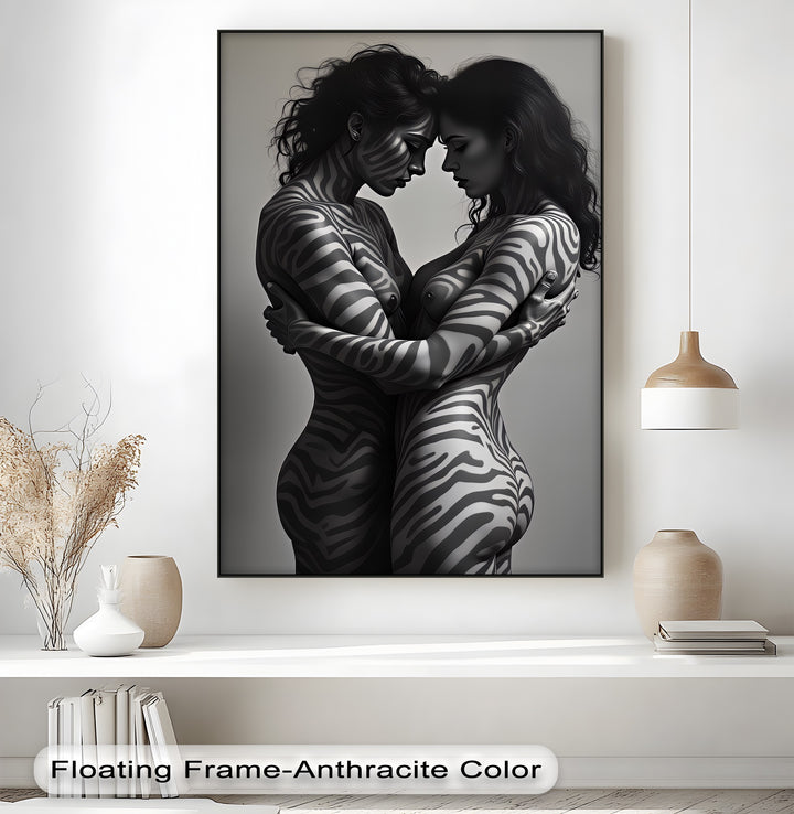 Zebra Embrace – Erotic Canvas Print