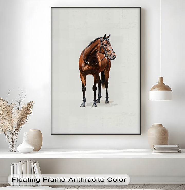 Majestic Bay Beauty – Realistic Brown Horse Canvas Print