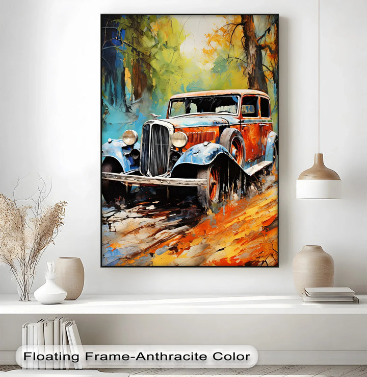 Forest Road Legend – Vintage Car Canvas Print - MyPhotoStation