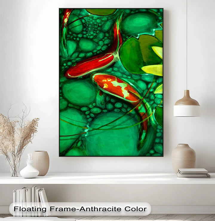 Koi Serenity – Abstract Fish Pond Canvas Print - MyPhotoStation