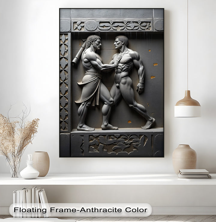 Heroic Encounter – Classical Relief Canvas Print