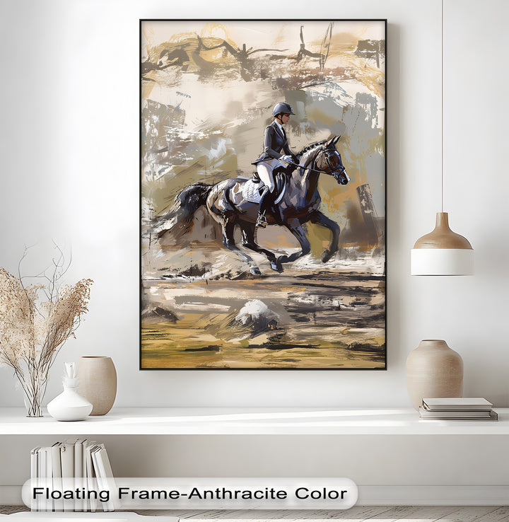 Equestrian Rider with Galloping - Horse Canvas Print