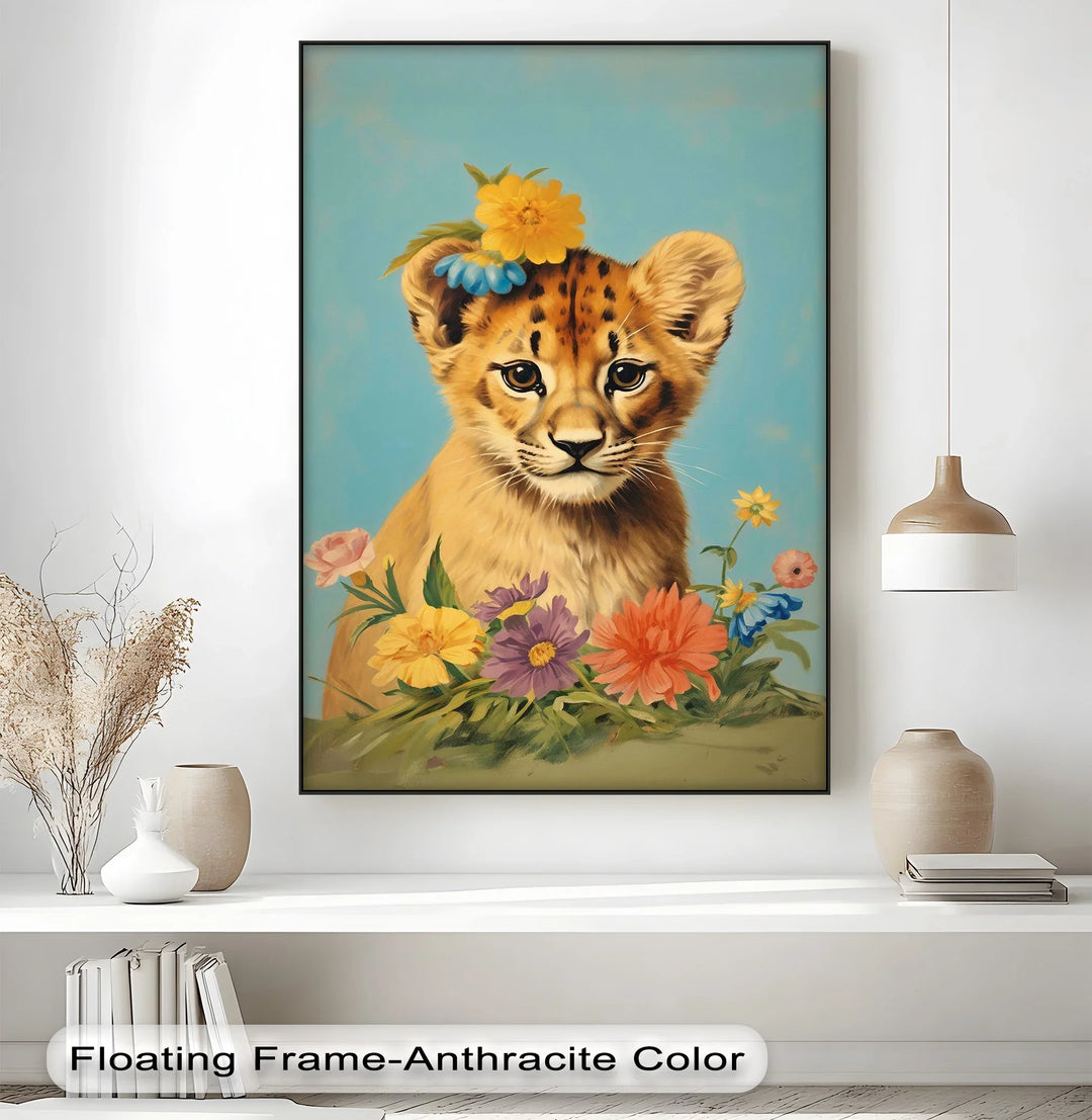 Blossom Crowned Cub – Animal Canvas Print - MyPhotoStation