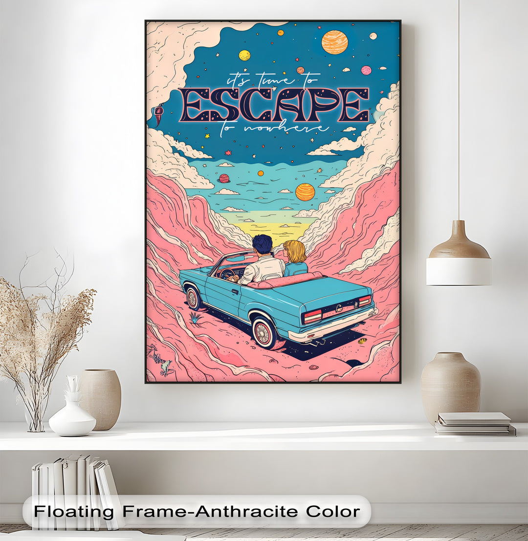 Escape to Nowhere – Retro Dreamscape Canvas Print