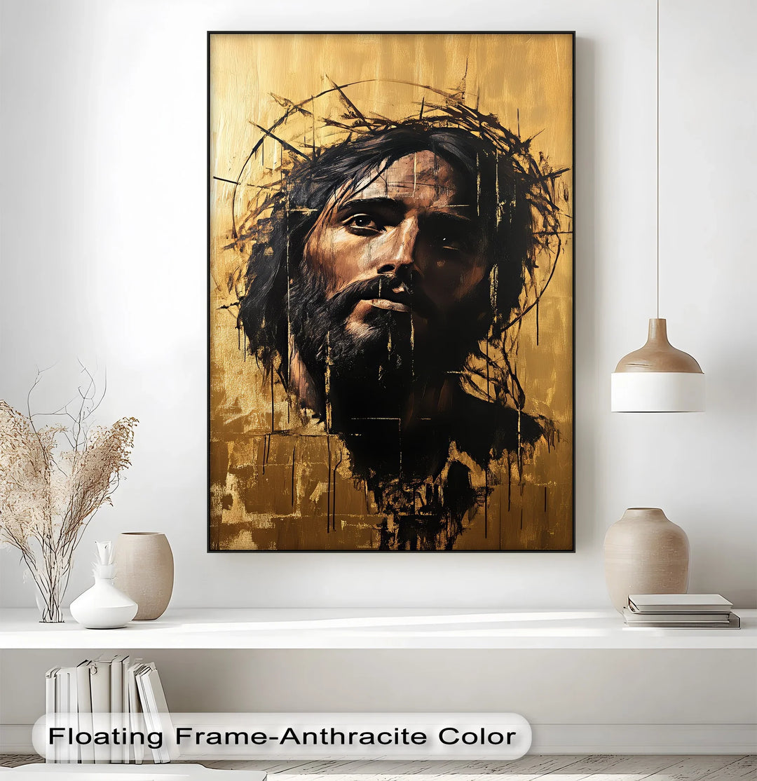This expressive custom canvas print radiates pain, peace, and purpose in a single, unforgettable portrait.

