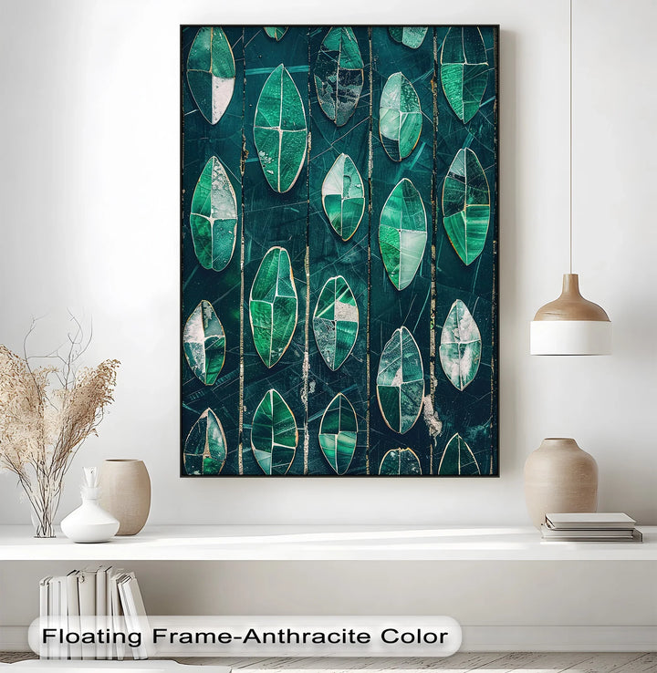 Emerald Leaf Mosaic – Abstract Botanical Canvas Print - MyPhotoStation