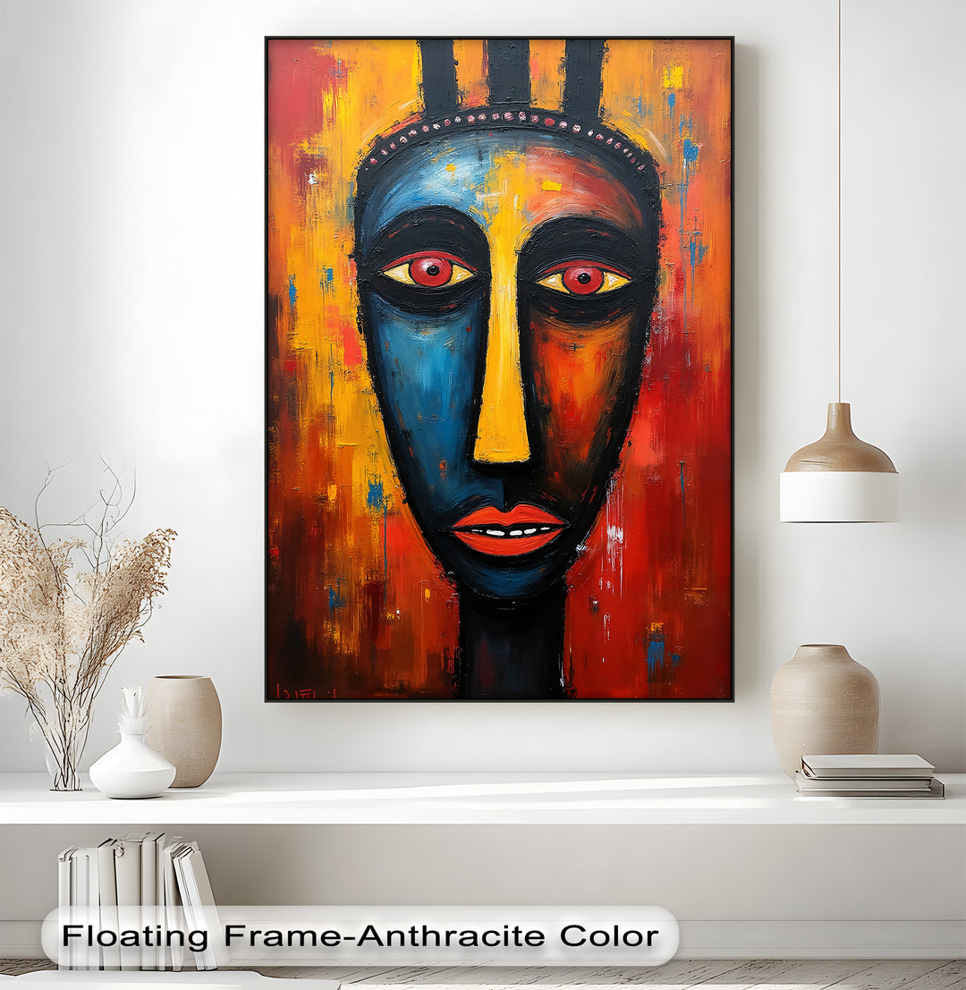 Abstract African Tribal Face – Bold Modern Canvas Wall Art | Artwork Canvas