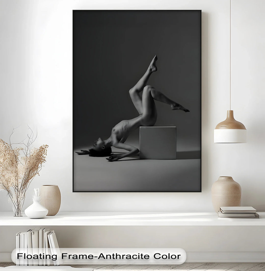 Monochrome Poise – Minimalist Nude Figure Canvas Print - MyPhotoStation