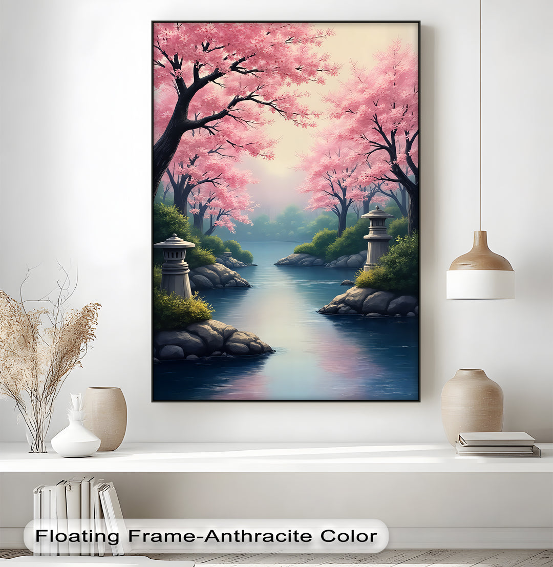 Cherry Blossom - Landscape Canvas Wall Art | Bedroom Wall Art