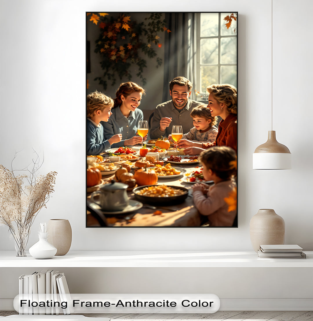 Harvest Blessings – Family Thanksgiving Canvas Wall Art | Framed Art