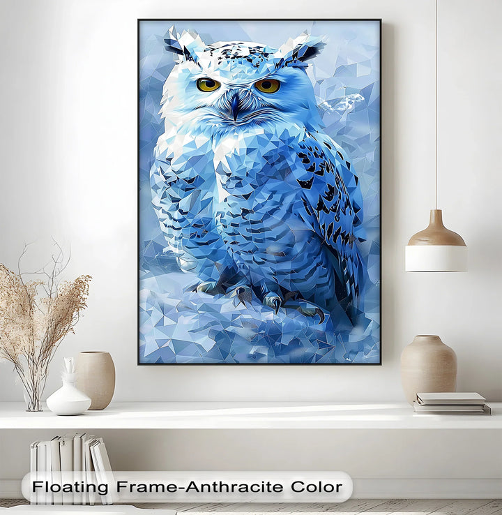 Arctic Majesty – Faceted Blue Owl Portrait Canvas Prints - MyPhotoStation