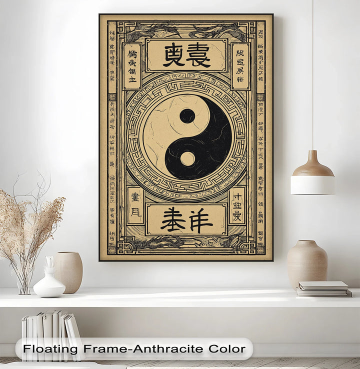 Yin Yang Symbol on Ancient Scroll – Taoist Philosophy Canvas Print - MyPhotoStation