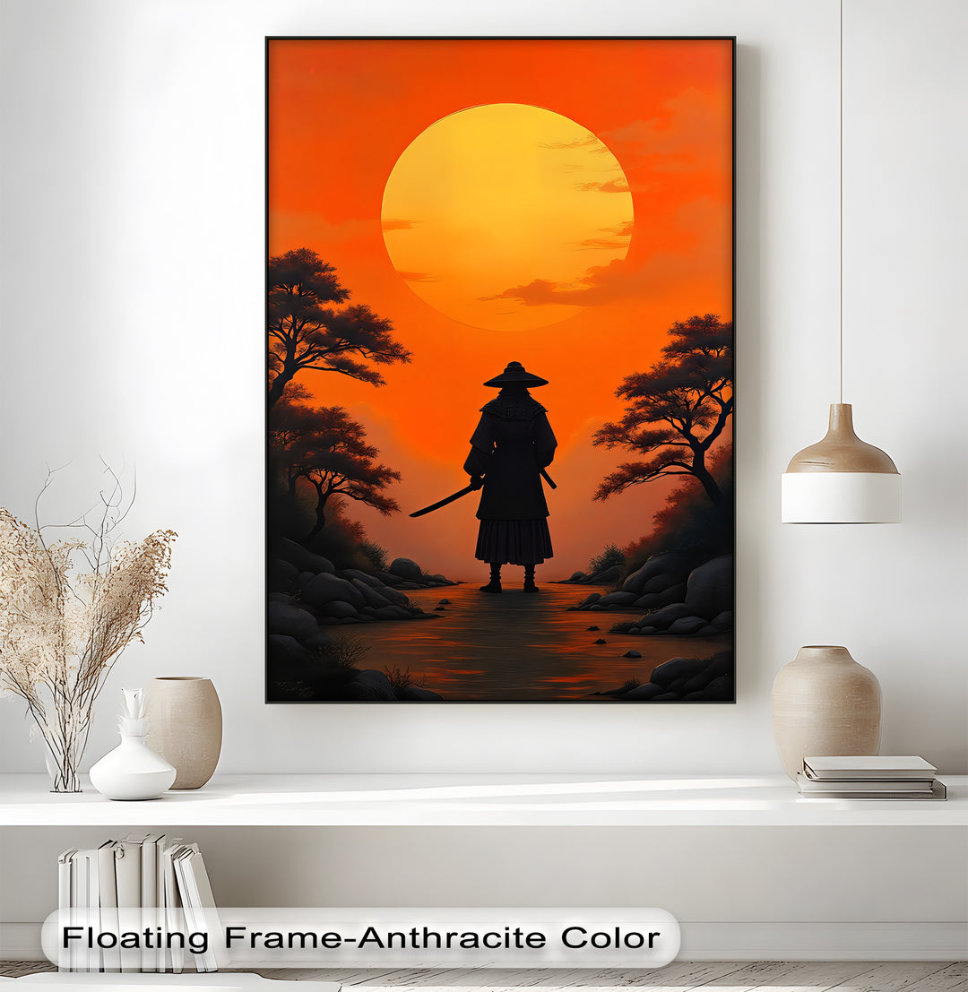 Samurai Sunset – Japanese Warrior Canvas Wall Art | Biggest Canvas