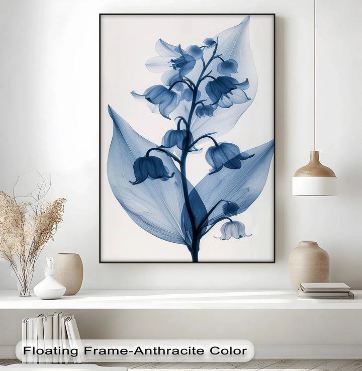 Translucent Lily Elegance – X-Ray Floral Study Blue Canvas Prints - MyPhotoStation