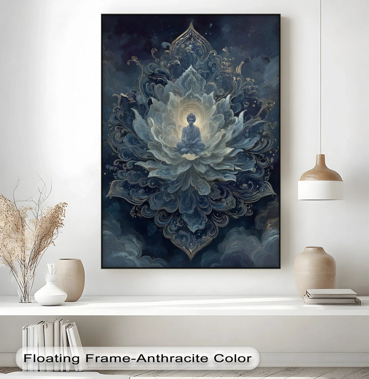 Celestial Lotus Enlightenment – Mystical Buddha Meditation Canvas Print - MyPhotoStation