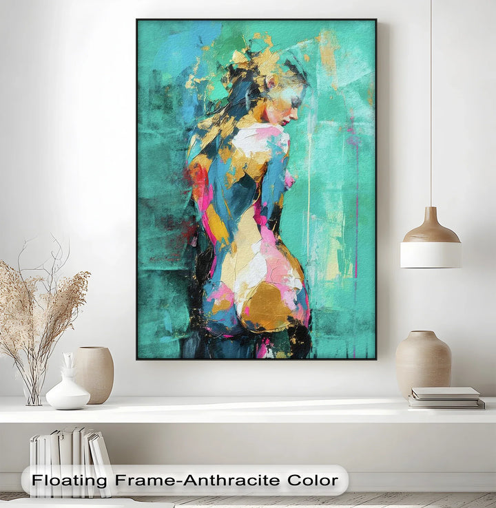 Aqua Serenity – Abstract Female Nude Canvas Print - MyPhotoStation