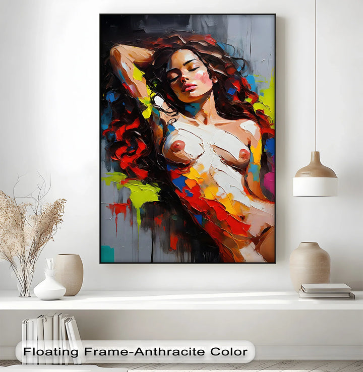 Ecstasy in Color – Abstract Nude Reclining Woman Canvas Print - MyPhotoStation