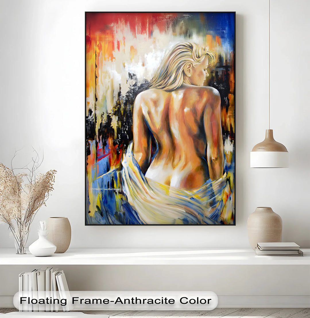 Ember Light – Blonde Female Back in Abstract Color Canvas Print - MyPhotoStation