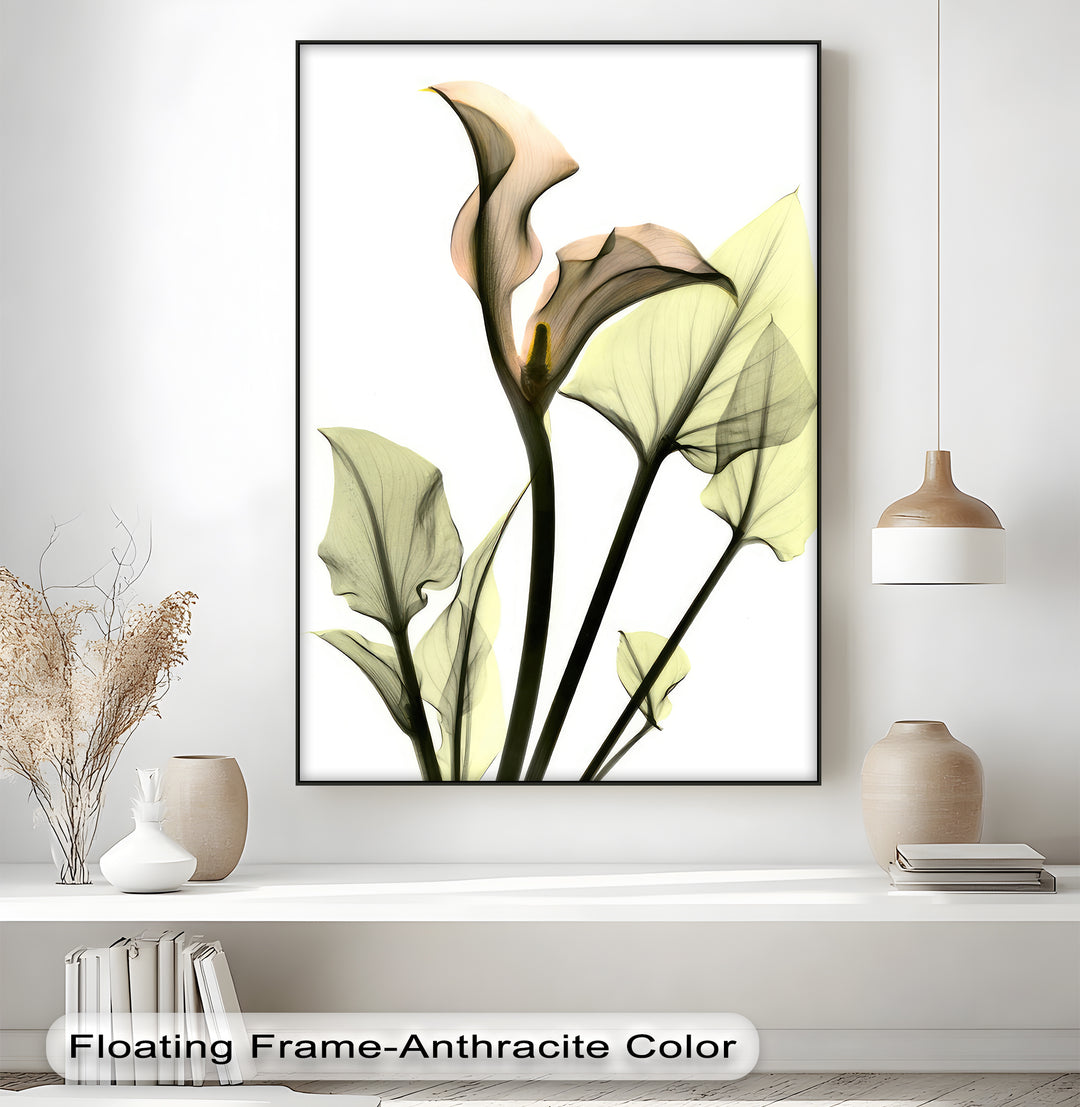 Soft Calla Grace – Minimalist Botanical Canvas Print
