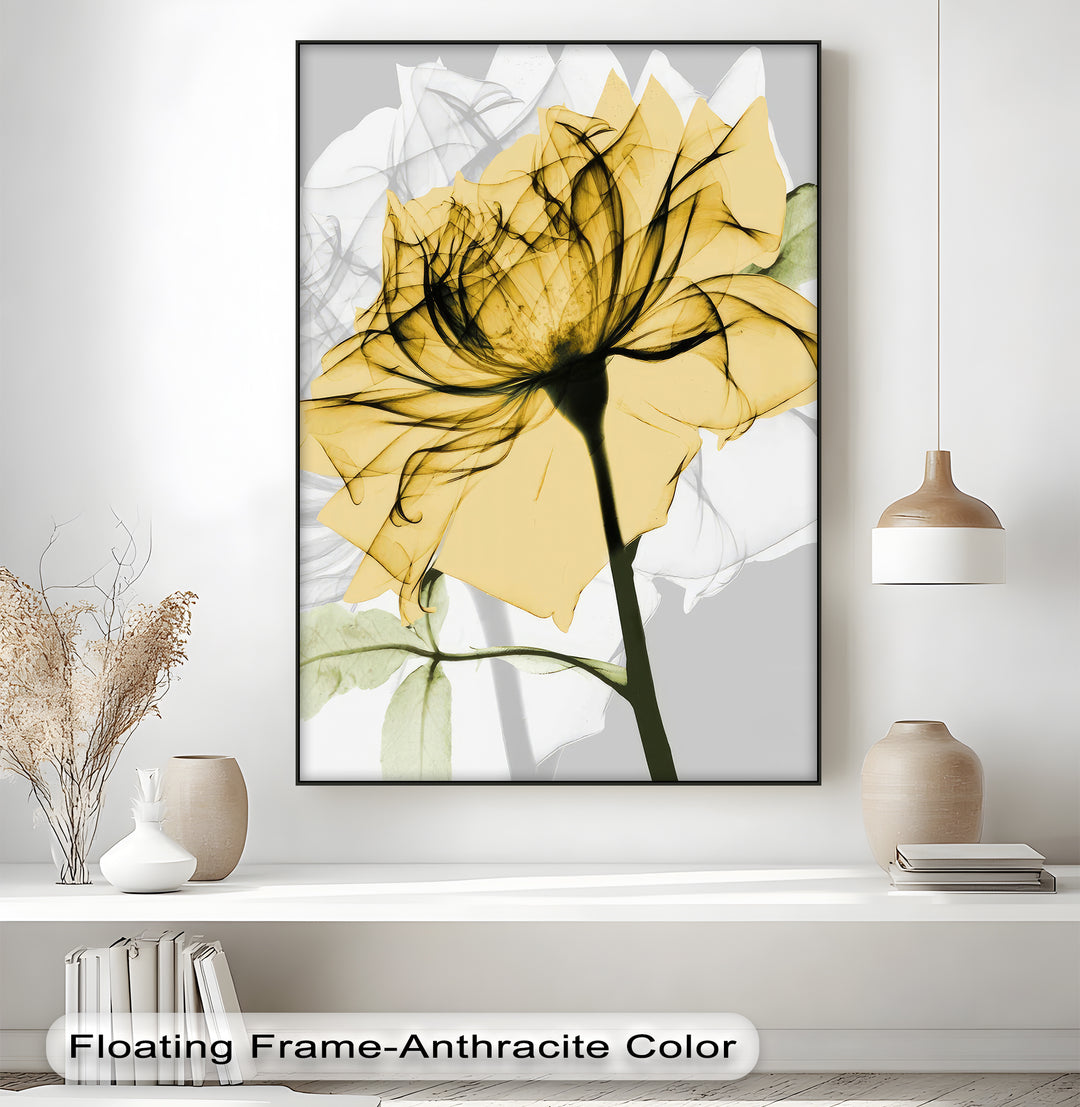 Winterliche Ruhe – Japanische Frau im blauen Kimono, Leinwanddruck | Gerahmtes Kunstwerk