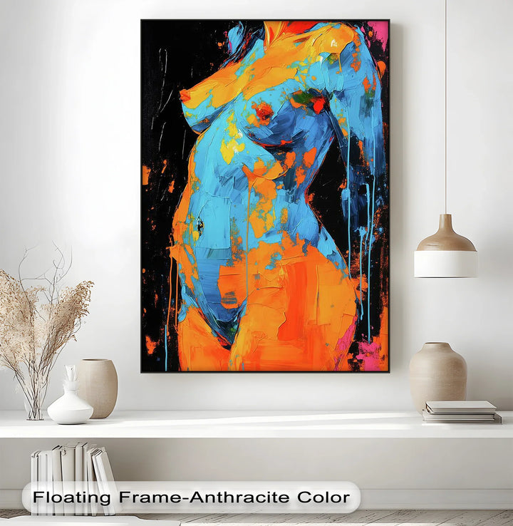 Bold Femme Silhouette – Abstract Nude Woman Canvas Print - MyPhotoStation