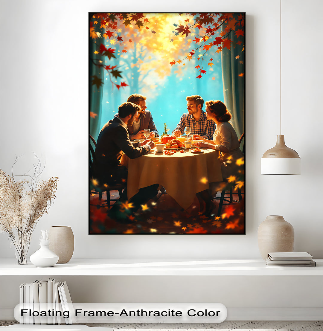 Autumn Gathering Glow – Thanksgiving Canvas Wall Art | Abstract Art