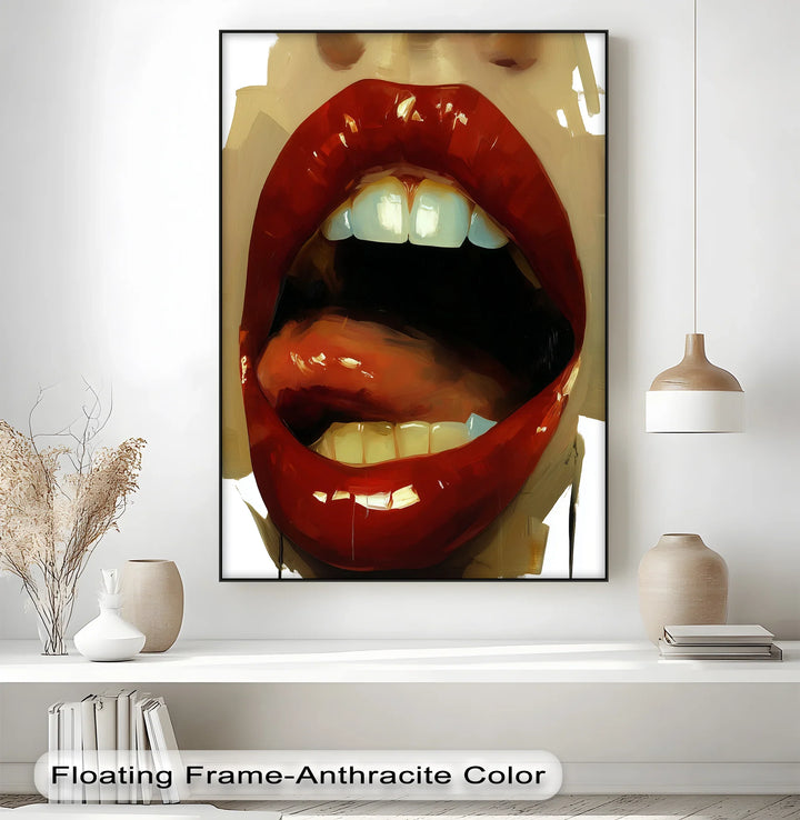 Crimson Seduction – Glossy Lips Canvas Print - MyPhotoStation