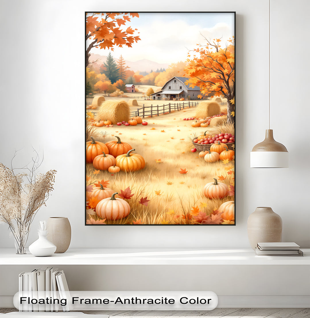 Rustic Autumn Pumpkin - Fall Canvas Wall Art | Large Canvas Art
