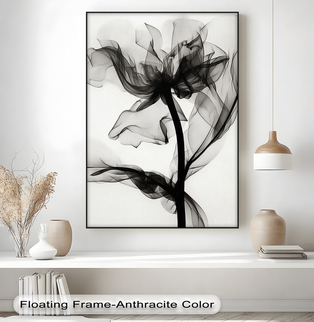 Winterliche Ruhe – Japanische Frau im blauen Kimono, Leinwanddruck | Gerahmtes Kunstwerk