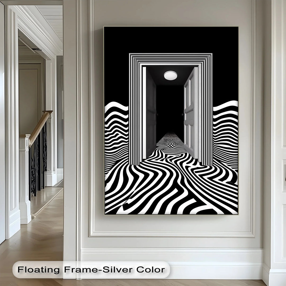 Optical Corridor Illusion – Black & White Canvas Print - MyPhotoStation