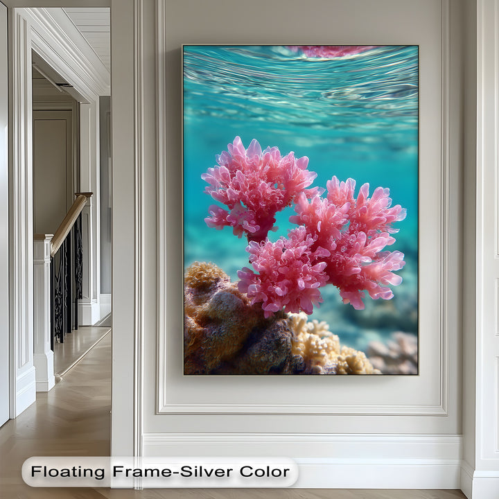 Pink Reef Bloom – Underwater Coral Beauty Canvas Print