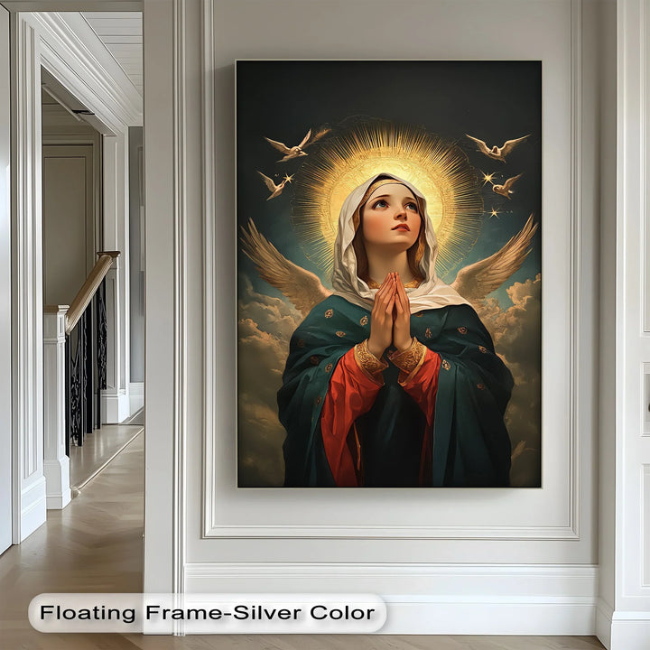Heavenly Intercession – Virgin Mary in Prayer with Angels Canvas Print - MyPhotoStation