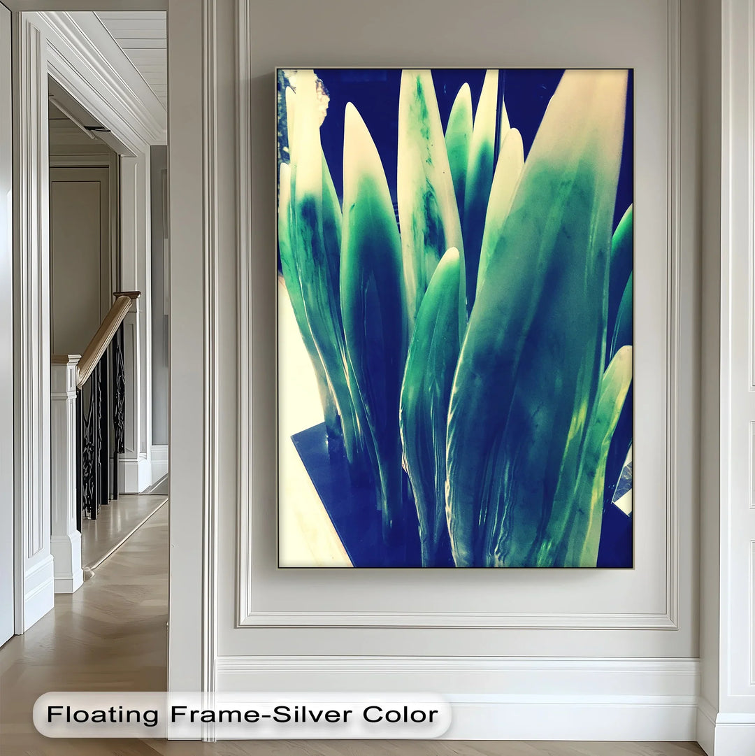 Verdant Sculpted Leaves – Contemporary Green Canvas Prints - MyPhotoStation