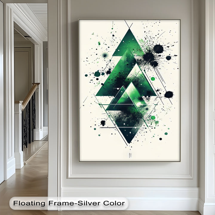 Geometric Green Explosion – Abstract Modern Canvas Print - MyPhotoStation