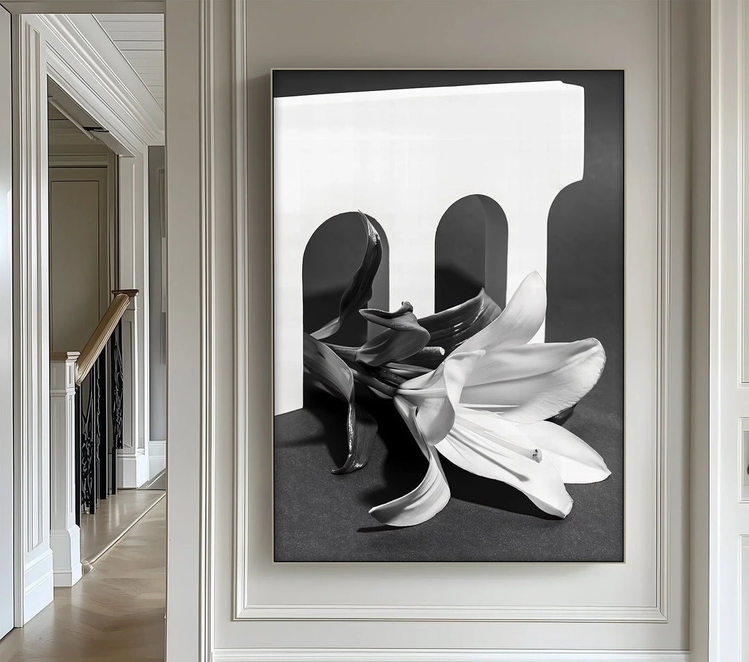 Architectural Bloom – Black & White Floral Canvas Prints - MyPhotoStation
