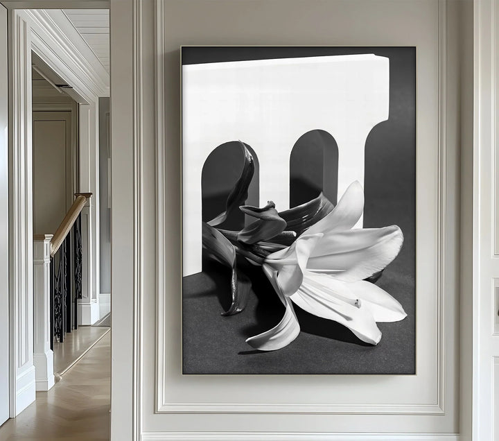 Architectural Bloom – Black & White Floral Canvas Prints - MyPhotoStation