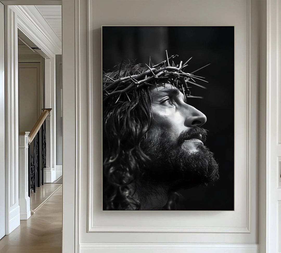 Crown of Mercy – Black and White Jesus Canvas Prints - MyPhotoStation