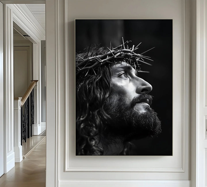 Crown of Mercy – Black and White Jesus Canvas Prints - MyPhotoStation
