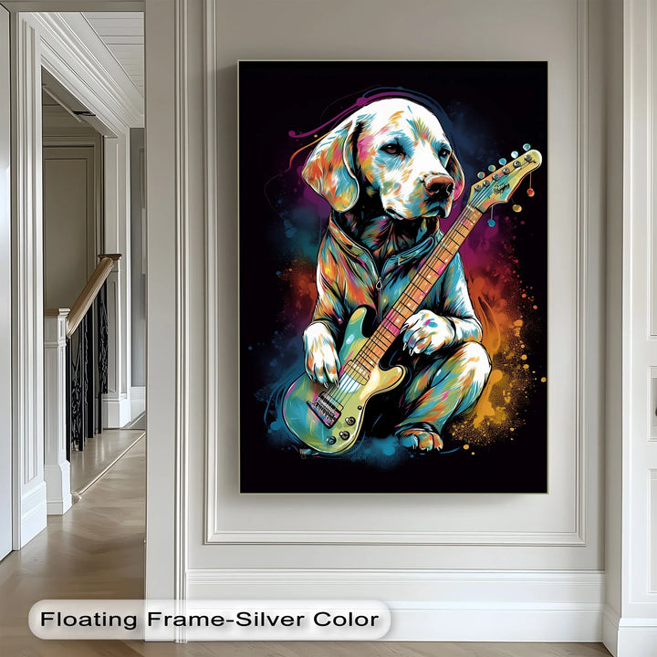 Electric Pup Vibes – Colorful Rock Music Dog Portrait Puppies Canvas Print - MyPhotoStation