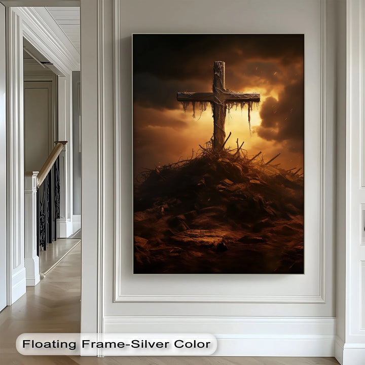 Calvary’s Shadow – Weathered Cross on the Hill Canvas Print - MyPhotoStation