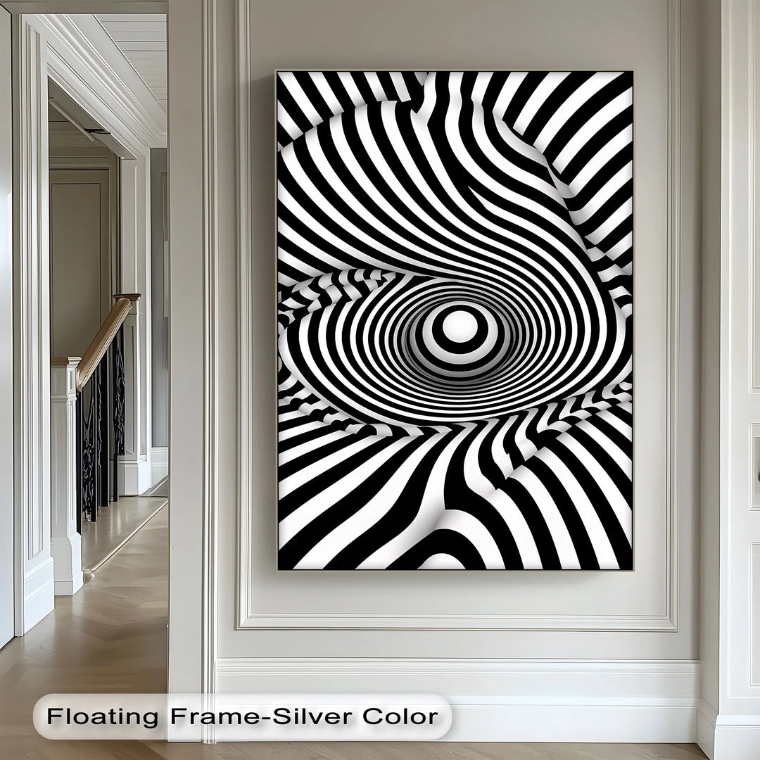 Vortex Wave Illusion – Black & White Canvas Print - MyPhotoStation