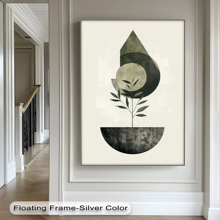 Minimalist Growth – Geometric Plant-Inspired Canvas Print - MyPhotoStation