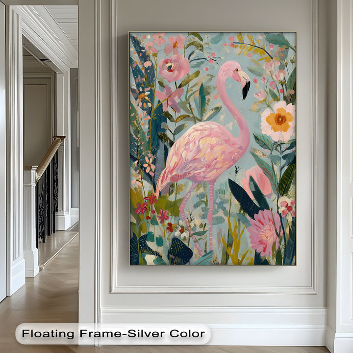 Flamingo in Bloom – Pastel Pink Flamingo Canvas Print
