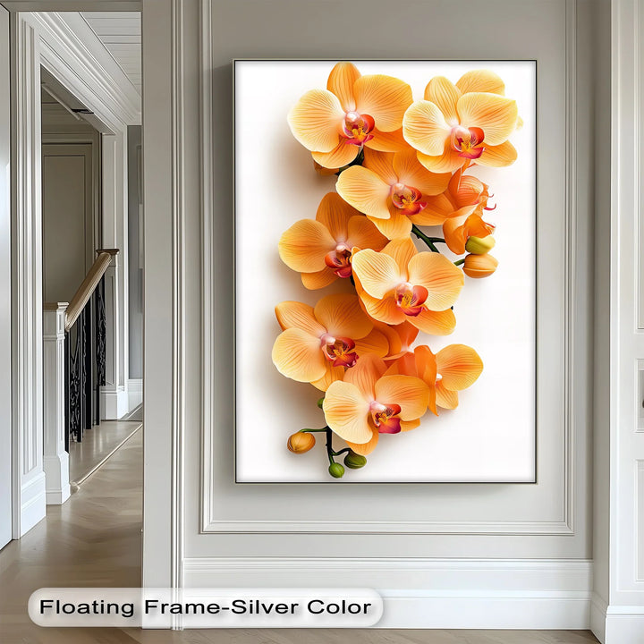 Golden Orchid Radiance – Orange Phalaenopsis Floral Canvas Print - MyPhotoStation