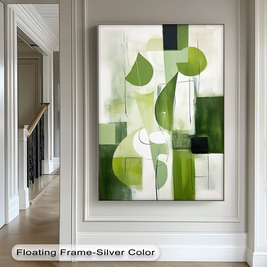Verdant Geometry – Abstract Leaf-Inspired Canvas Print - MyPhotoStation