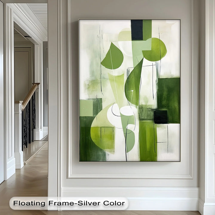 Verdant Geometry – Abstract Leaf-Inspired Canvas Print - MyPhotoStation