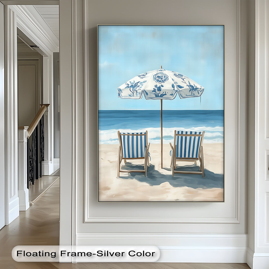 Bring vacation vibes home with this dreamy beach framed canvas.

