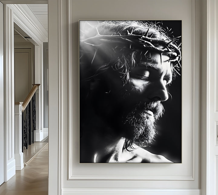 Light of Mercy – Jesus in Crown of Thorns Canvas Prints