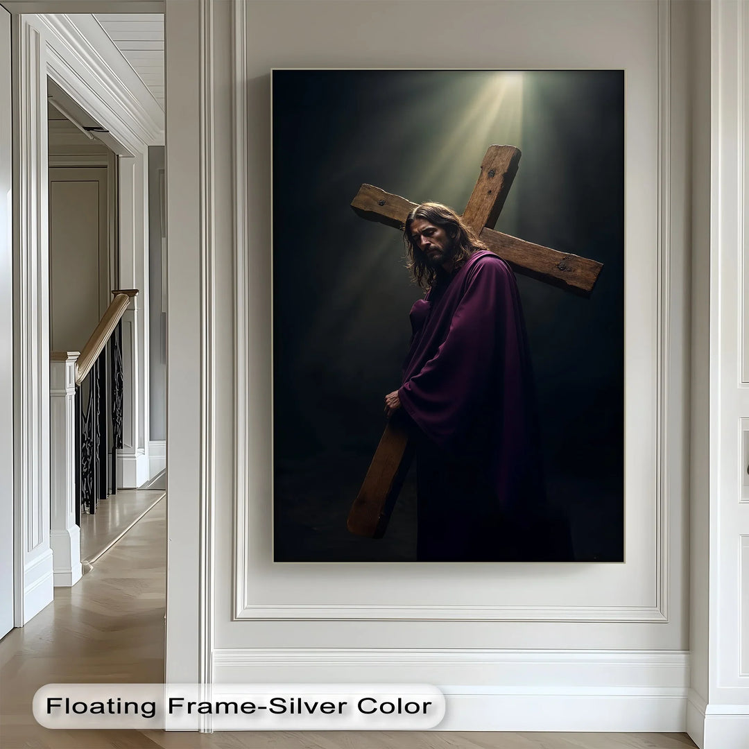 A sacred moment of endurance and grace immortalized in this compelling photo canvas.

